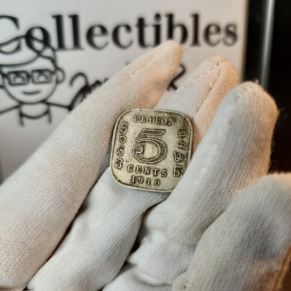 1910 Ceylon 5 Cents KM# 103